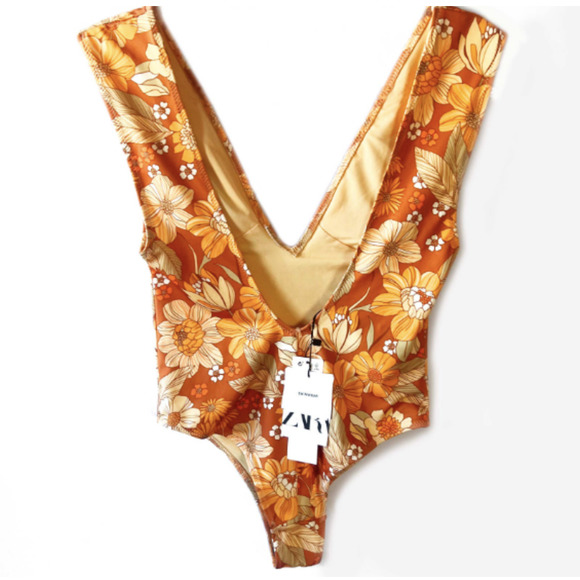 SOLD 🌼 ZARA One-Piece Floral Swimsuit Size Small NWT - Picture 7 of 7